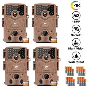 Usogood Wildkamera 4K Video Wildtierkamera 36MP Nachtsicht mit 32G Speicherkarte - 4 Stück