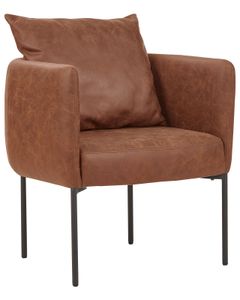BELIANI Fotel z poduszką  brązowy czarne żelazne nóżki styl retro