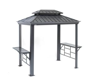 Sojag Aluminium Pavillon Messina BBQ 6x8 aus Metall Gartenpavillon Gartenhütte Fußboden nicht vorhanden Gartenlaube