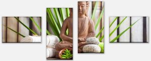 Leinwandbild Mehrteiler Buddha und sauna M0962 – Variante 4 - 100 x 45cm