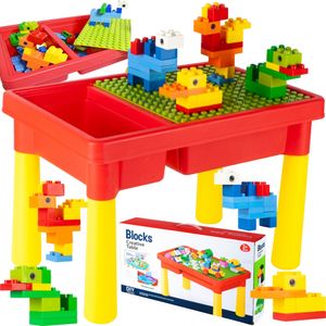 MalPlay Pädagogischer Spieltisch Mit Blöcken 50 El. für Kinder ab 3 Jahren, kreatives Spielzeug, Bauklotz