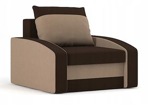 Sessel HEWLET Seßel - Farben zur Auswahl - klassische Sessel für Wohnzimmer, minimalistisches Design STOFF HAITI 5 + HAITI 3 Braun&Cappucino