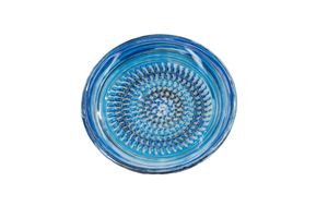 Kaladia Keramik Teller blau gestreift - handbemalte Teller mit schönem Dekor - Reibeteller -  Spain