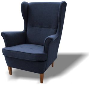 Stylefy Wood Sessel Strukturstoff 82x100x92 Blau
