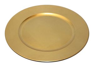 Platzteller Kunststoff rund 33 cm gold - 6 Stück
