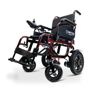 Elektrorollstuhl, elektrischer Rollstuhl, leicht, faltbar, rot, COMFYGO X-6, bis zu 25km, 20Ah Lithium-Ionen Batterie