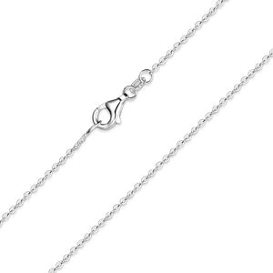 MATERIA Feine Ankerkette 925 Sterling Silber - 1mm Halskette silber in 40 45 50 55 60 70 80 cm verfügbar #K30, Länge Halskette:55 cm