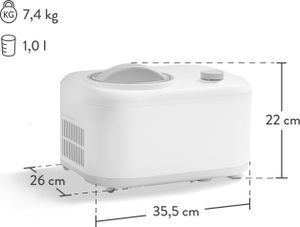 SPRINGLANE Eni Kompakt-Eismaschine 1L - 100W Selbstkühlend - Eis & Sorbet in 30 Min