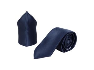 PB Pietro Baldini Krawattenset für Herren - Krawatte und Einstecktuch aus Satin Mikrofaser - Hangefe