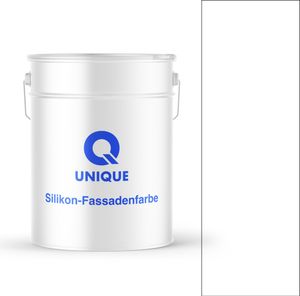 Q UNIQUE Fassadenfarbe – Premium Silikonharz-Fassadenfarbe für Außen, wetterfest, 10L, Weiß