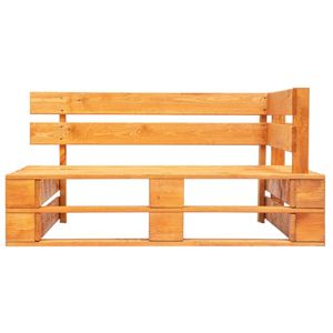 vidaXL Outdoor-Eckbank Paletten Holz Honigbraun