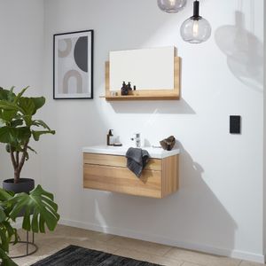 HOME DELUXE - Badmöbel WANGEROOGE BIG M - Holz (HB) Badezimmermöbel Waschbecken Unterschrank Spiegel