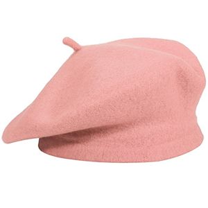 Dámský baret klasická francouzská čepice vlněný klobouk baret čepice Vintage - SALMON