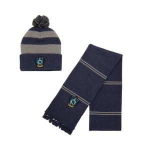 Harry Potter - Mütze und Schal Set für Herren/Damen Unisex HE1909 (Einheitsgröße) (Blau/Weiß)