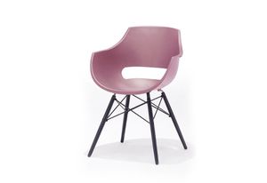 ROCKVILLE Kunststoff Schalenstuhl Stuhl MCA Farbe: Pink, Gestelform: 4 Fuß, Gestel Material/Farbe: Holz/Schwarz Matt
