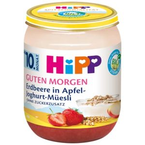 HiPP Guten Morgen ab 10.Monat, Erdbeere in Apfel-Joghurt-Müsli, DE-ÖKO-037 - VE 160g
