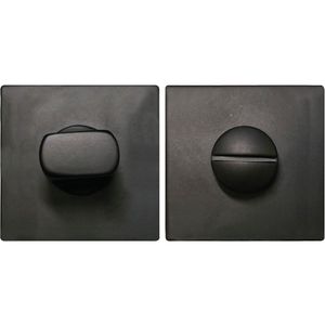 SOLIDO WC-Rosette flach, eckig, Edelstahl schwarz