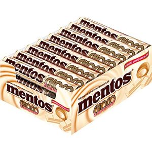 mentos 24 Rollen Choco & Caramel weiß Choco a 38g softer Karamellbonbons mit weißer Schokoladen-Füllung