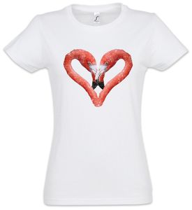 Urban Backwoods Flamingo Heart I Damen T-Shirt, Größe:XS