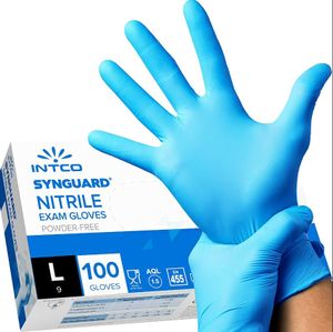 Jednorazové nitrilové rukavice INTCO modré, sila 4,5g 100ks veľkosť L