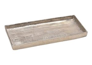 Tablett Dekoteller silber Metall massiv Tischdeko Schale Dekoschale Dekotablett(Modell 4: 30 x 15 cm)