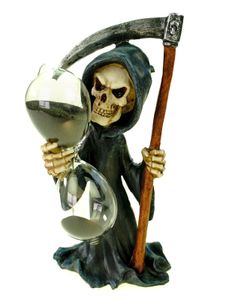 Grim Reaper mit Sanduhr 21 cm Gothic Figur Totenschädel Totenkopf Zeitmesser