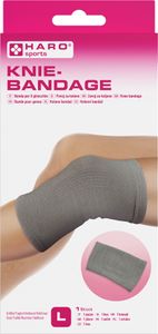 HARO Sportbandage "Knie" Größe: L grau fürs Knie mit 40 - 45 cm Umfang