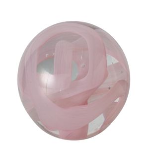 Briefbeschwerer "Rosana" aus Glas in transparent/rosa in Kugelform, 8 cm - Handarbeit - Glasart - Beschwerer, Glasfigur, Glasskulptur, Glas