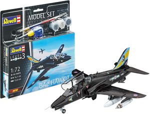 Revell RAF BAE Hawk T.1 Model Set, Skill Level 3, Scale 1:72, Black (64970), Verbrauchereinheit einzeln, Polen