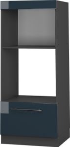 Vicco Mikrowellenschrank Fame-Line, 60 cm offen, Dunkelblau Hochglanz/Anthrazit