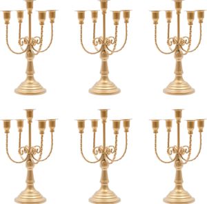 6x Kerzenhalter Gold  Tisch  Kerzenständer