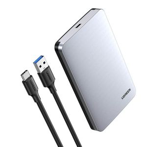 Ugreen Taschengehäuse für 2,5 &#39;&#39; SATA 3.0 6Gbps Festplatte grau + Kabel USB - USB Typ C 0,5m (CM300)