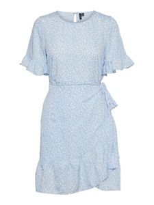 Vero Moda VMHENNA 2/4 O-NECK SHORT DRESS NOOS, blue bell