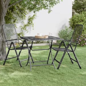vidaXL Zahradní stůl 80x80x72 cm z expandovaného kovu antracitový