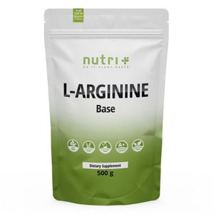 L-Arginin Base Pulver 500g Beutel - höchste Dosierung - pflanzlich durch Fermentation - reines L-Arginine Powder - Vegan - Neutral - ohne Zusatz -