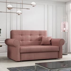 MIRJAN24 Schlafsofa Viva Silver II, Stilvoll Zweisitzer Couch, Sofa mit Bettkasten und Schlaffunktion, Schlafcouch (Mono 235)