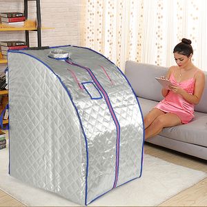 Infrarot Sauna-Box Tragbare Dampfsauna  Indoor Folding Sauna Dampfkabine Personal Spa Trockene Saunaheizung 1000W |silber