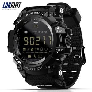 LOKMAT MK16 Smartwatch, robuste Militäruhr, 12 Monate Akkulaufzeit, IP67/5ATM wasserdicht, EL leuchtende Sport-Bluetooth-Smartwatch, Schwarz