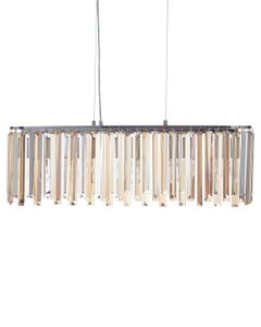 BELIANI Luster strieborný železný závesná lampa so sklenenými kryštálmi chrómovaný povrch glamour štýl obývacia izba jedáleň