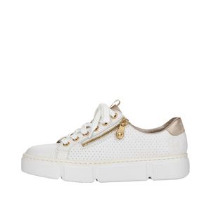 Rieker Damen Schnürschuhe Plateau Sneaker N5932, Größe:41 EU, Farbe:Weiß