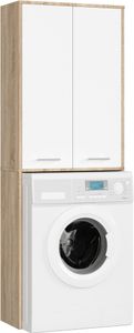 Waschmaschinenschrank AKORD FIN Badschrank Sonoma-Eiche Weiß B64 x H180 x T30 cm Waschmaschinenschrank AKORD FIN Badschrank Sonoma-Eiche Weiß B64 x H180 x T30 cm