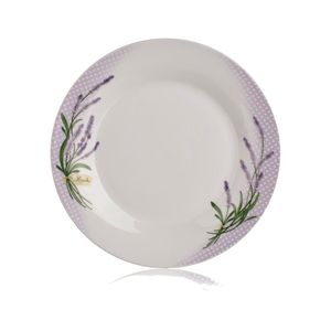 Porcelanowy talerz płytki LAVENDER 24 cm, zestaw 6 sztuk