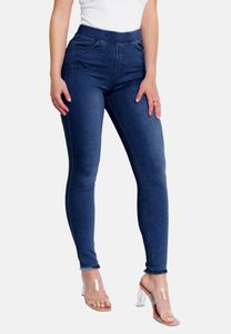 Damen Denim Skinny Jeans Hose Big Size Stretch Röhrenjeans Vintage, Farben:Dunkelblau, Größe:4XL-5XL