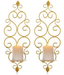2 Stück Wandkerzenhalter Wandleuchter Kerzenhalter aus Metall Kerzenleuchter Dekoration Sets für Hochzeit Geschenke