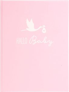 Goldbuch Babytagebuch Storch rosa 21x28 cm 44 illustrierte Seiten