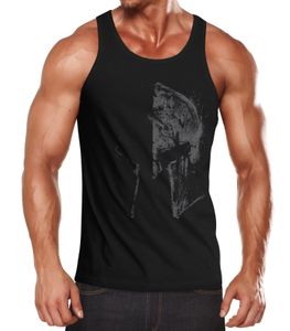 Herren Tank-Top Bedruckt Sparta-Helm Spartaner Helmet Printshirt Muskelshirt Muscle Shirt Neverless® schwarz XXL