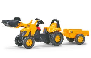 rolly toys Kid JCB Trettraktor mit Schaufellader und Anhänger, Maße: 161x47x55 cm; 02 383 7