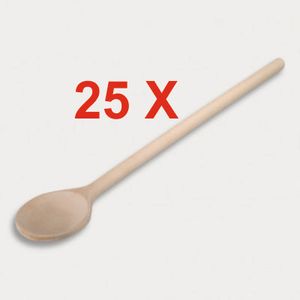 25 Stück = Kochlöffel, runde Form aus Holz 30 cm