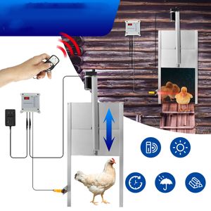PetCozife Lichtsensor & Infrarot-Induktion Hühnertür, Automatische Hühnerstall mit Programmierbare Timer für sichere Hühnerhaltung (EU-Stecker)