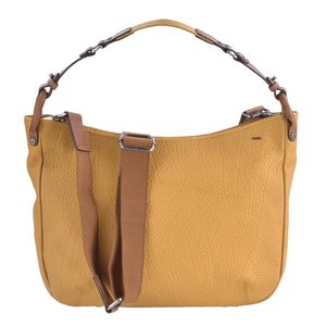 Berba Umhängetasche Leder Hobo-Bag Damentasche Handtasche 36x27cm curcuma gelb